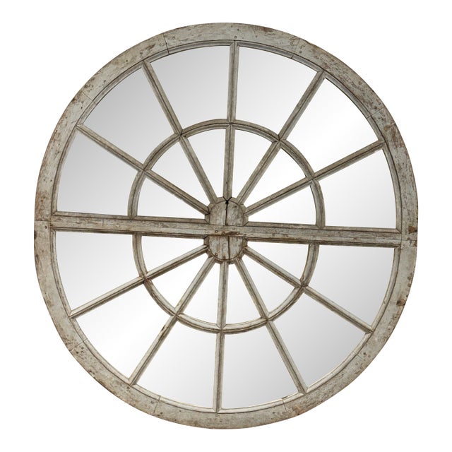 Antique Radial Paned Mirror For Sale