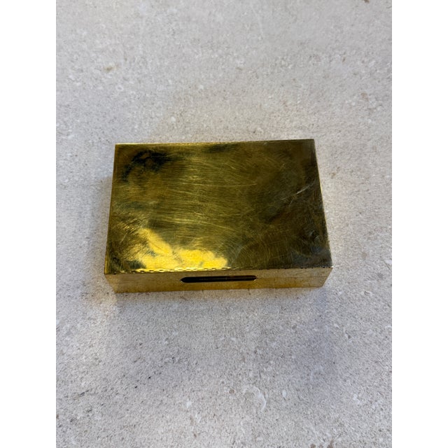 1970s Mid-Century Italian Hammered Brass Box With Sliding Lid For Sale - Image 5 of 6