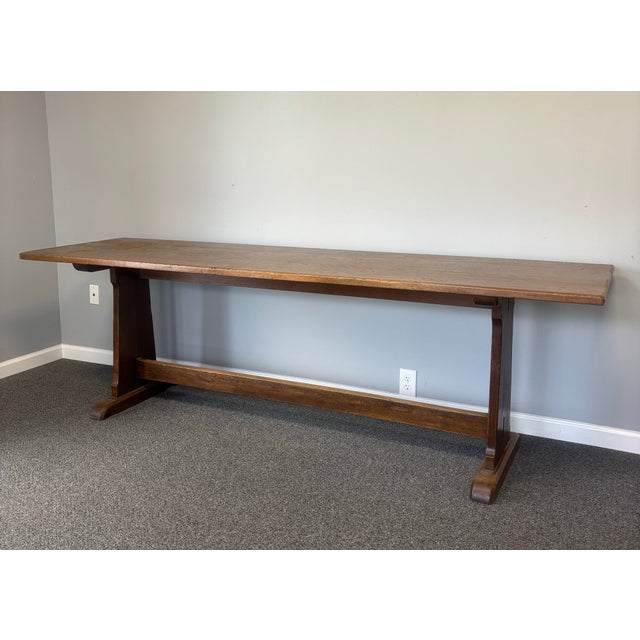 English Late 19th Century Oak Refectory Table For Sale - Image 3 of 9