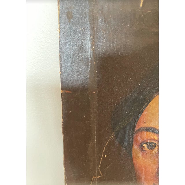 Late 19th Century Original Oil Portrait Painting of a Victorian Woman For Sale - Image 10 of 13