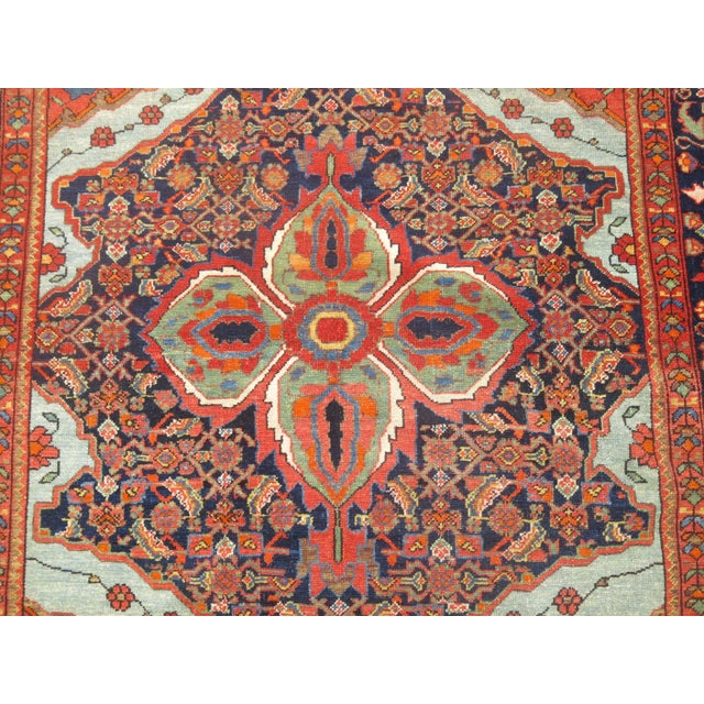 Red Dramatic Antique Zabihi Collection Persian Mishan Malayer Rug - 4'3" x 6'3" For Sale - Image 8 of 12