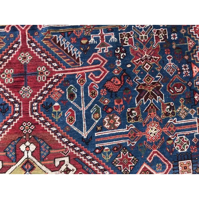 Blue Antique Ghashghaei Rug For Sale - Image 8 of 18