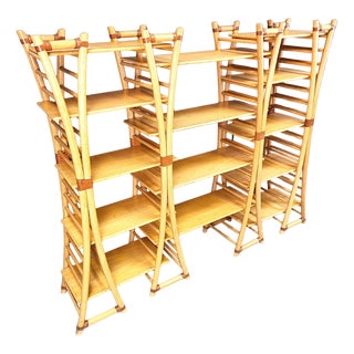 Vintage Bamboo Wall Unit, 1970s For Sale