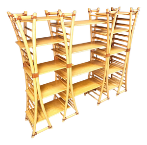 Vintage Bamboo Wall Unit, 1970s