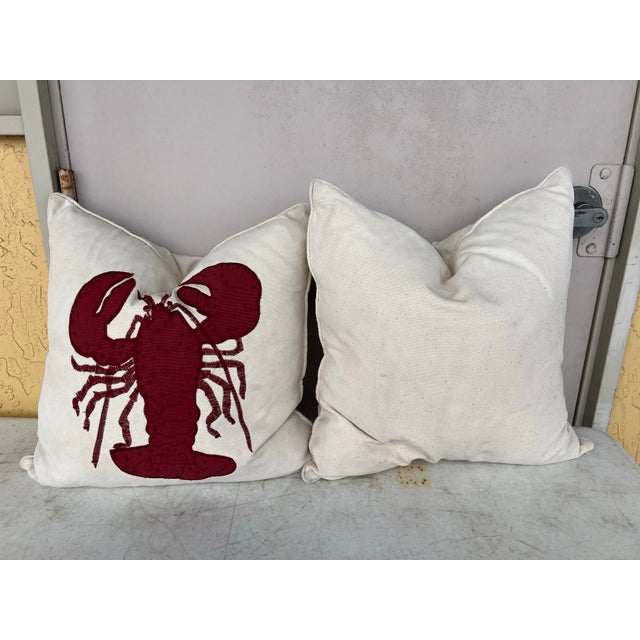 Vintage Pillows With Crab- Set of 2 For Sale In West Palm - Image 6 of 6