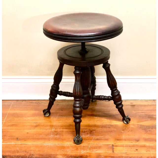 1920s Antique Victorian Claw/Glass Ball Piano Stool Chairish