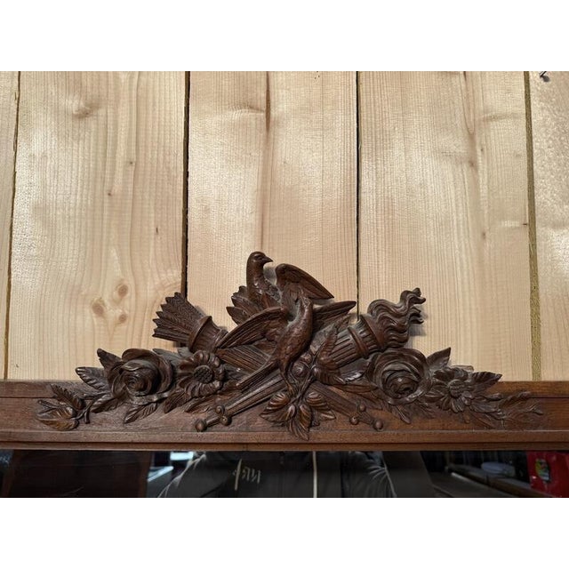 Napoleon III Mirror in Carved Walnut For Sale - Image 5 of 7