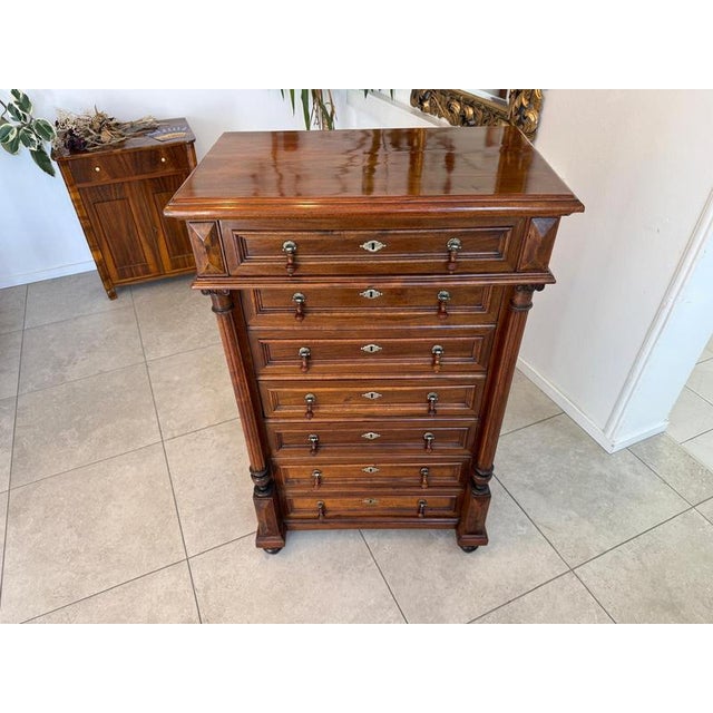 Gründerzeit Chest of Drawers in Walnut For Sale - Image 14 of 17