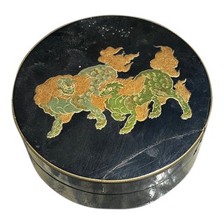 Small 1970s Asian Foo Dog Bowl With Lid For Sale