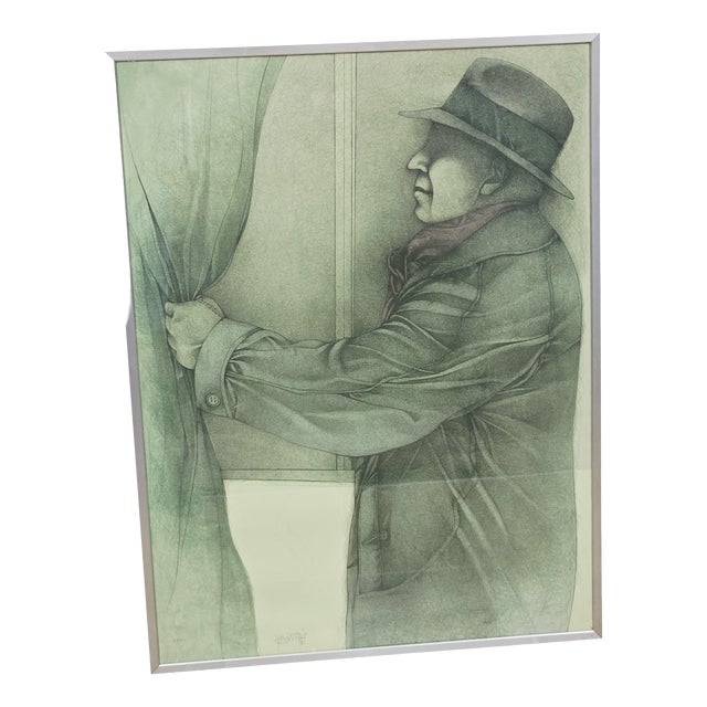 Bruno Bruni, Hinter dem Vorhang, 1979, Lithograph, Framed For Sale