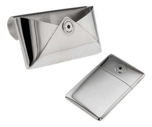 Vintage Silver Envelope Desk Card Holder and Pocket Case from Asprey & Co, 2006, Set of 2