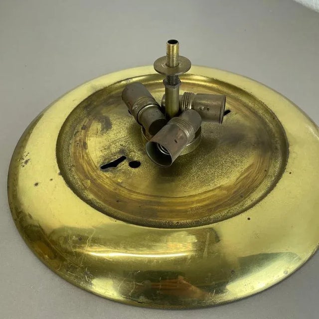 Hollywood Regency Glass and Brass Ceiling Light from Ernst Palme Palwa, Germany, 1970s For Sale - Image 15 of 18