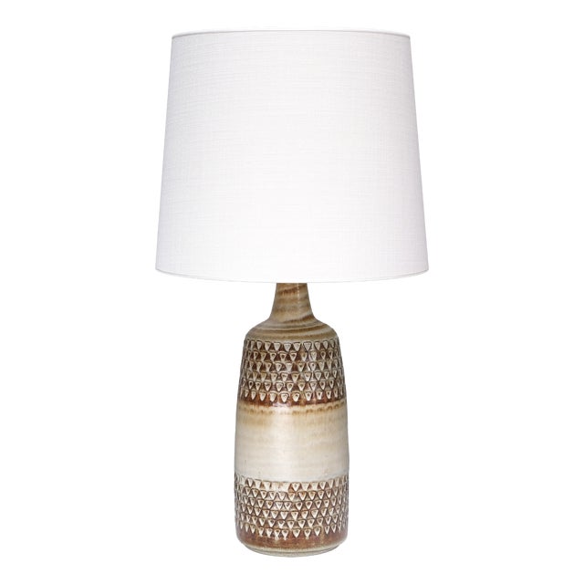 Large Ceramic Relief Table Lamp by Einar Johansen for Søholm Stoneware, Denmark, 1960 For Sale