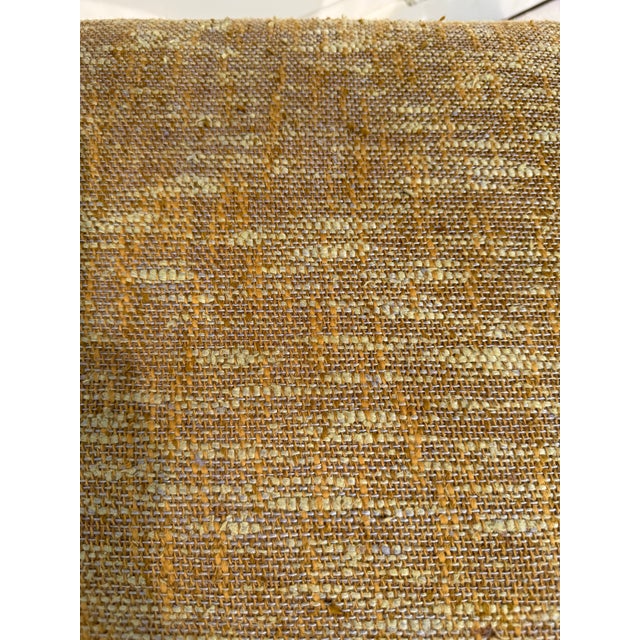 Brown Set of 4 Mid-Century Modern Upholstered Wood Dining Arm Chairs For Sale - Image 8 of 12