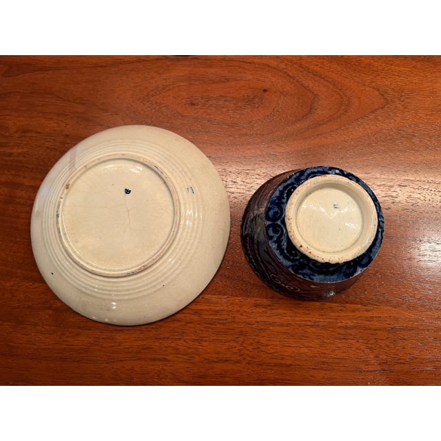 Staffordshire Antique Staffordshire Transfer-Printed Ceramic Cup and Saucer Set For Sale - Image 4 of 6