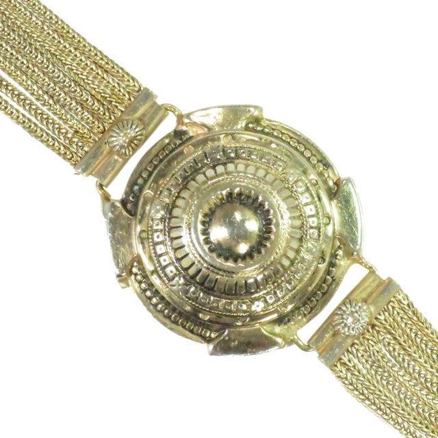 Etruscan Revival Vintage Rare Designer E. Steiner Etruscan Bracelet 1940s For Sale - Image 3 of 7