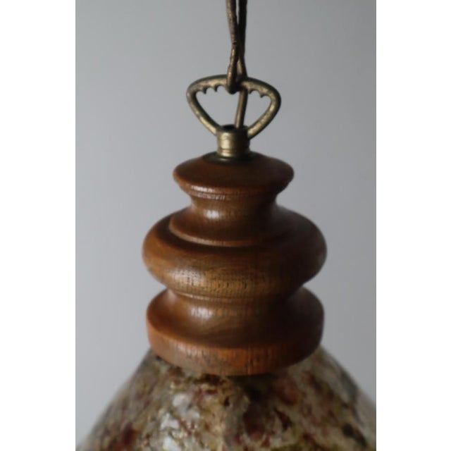 Cone-Shaped Hanging Lamp in Murano Glass and Oak, 1970s For Sale - Image 15 of 18