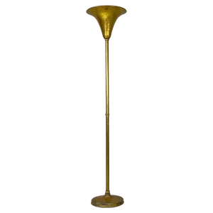 Mid-Century Modern Italian Art Deco Style Brass Floor Lamp, 1940s