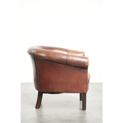 Vintage Sheepskin Club Armchair For Sale - Image 3 of 13