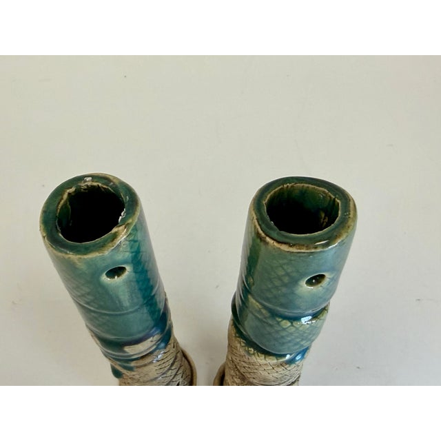 Ceramic Vintage Richard Marshall Ceramic Candlesticks - A Pair For Sale - Image 7 of 8