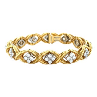 Late 20th Century Jabel, 18k Bicolor Gold and Diamond Bracelet For Sale