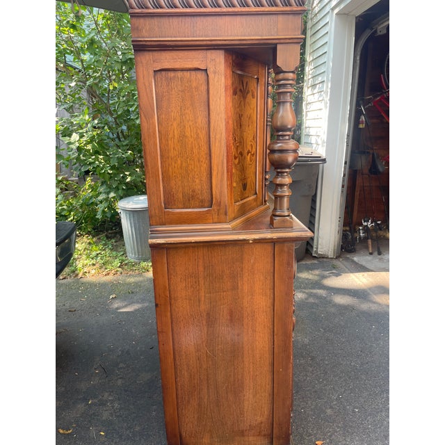 Vintage Hathaway's New York Ornate Carved Wood China Cabinet / Breakfront Desk Beautiful and substantial vintage/antique-...