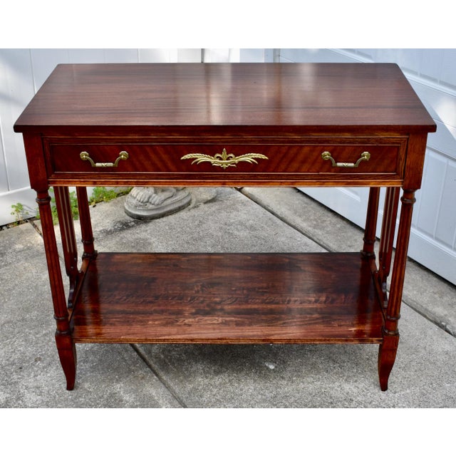 Wood Vintage Northern Furniture Co. Regency Mahogany Console Table Entryway Hall For Sale - Image 7 of 15