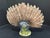 Brown Peacock Wheel Open Statue Handmade Artwork Wildlife Bird Sculpture Decor For Sale - Image 8 of 9