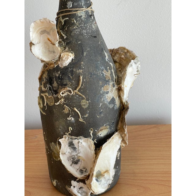1970s Antique Coastal Champagne Bottle With Organic Oyster Shells For Sale - Image 5 of 7