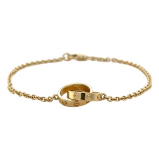 Cartier Interlocking Love Bracelet 18k Yellow Gold For Sale