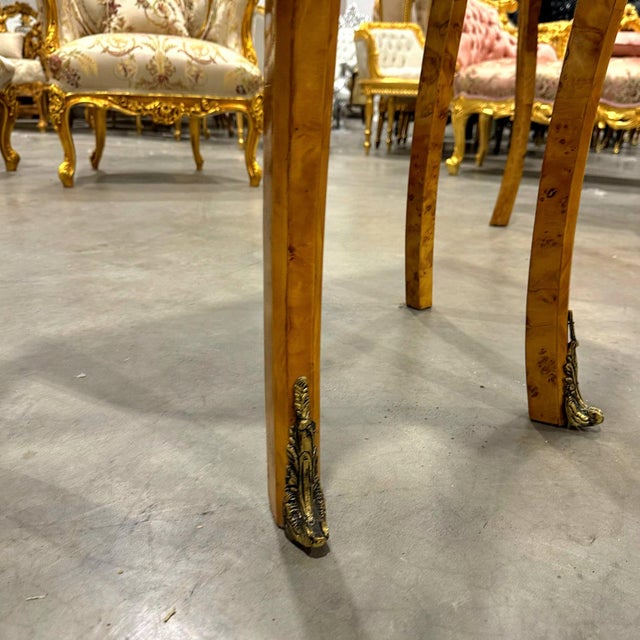 French Bedside Table Marquetry French Side Table With a Drawer Louis XV Style For Sale - Image 3 of 10