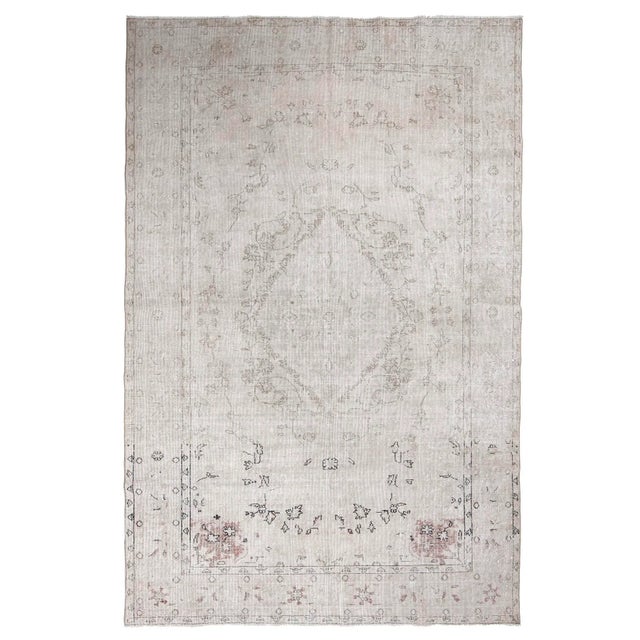 1960s Vintage Distressed Oushak Rug - 6′6″ × 10′2″ For Sale In Los Angeles - Image 6 of 6