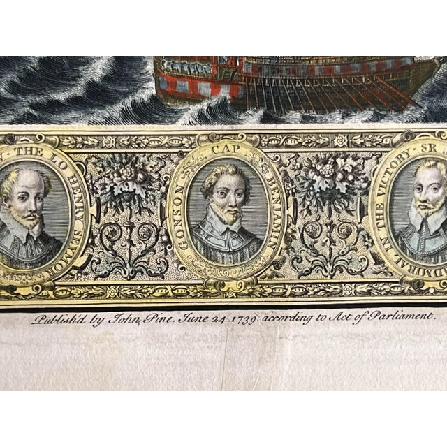 John Pine, Spanish Armada VIII, 1739, Engraving For Sale - Image 4 of 11
