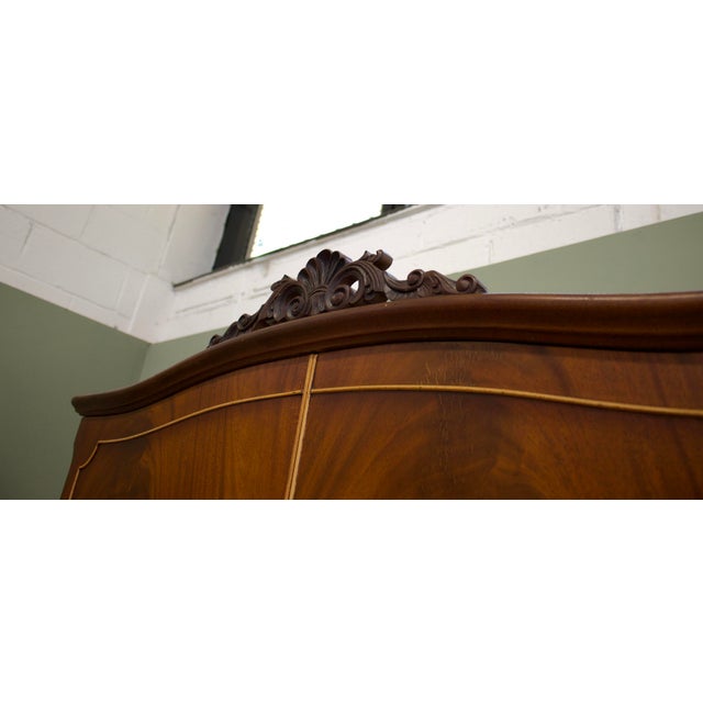 Brown Vintage Queen Ann Style Wardrobe, 1950s For Sale - Image 8 of 12