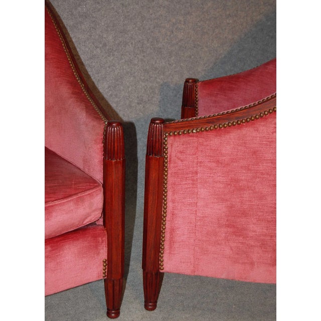 Brown Set of Armchairs by René Joubert & Philippe Petit for DIM, 1920s For Sale - Image 8 of 10