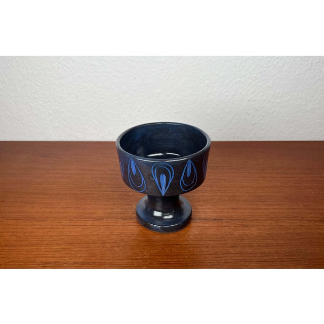Mid-Century Modern Germany Blue Ceramic Candle Holder from Gebr. H.u.G. Claussen, 1960s For Sale - Image 13 of 13