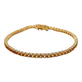 Alexander Beverly Hills 5.22ct Citrine Tennis Bracelet Yellow Gold For Sale