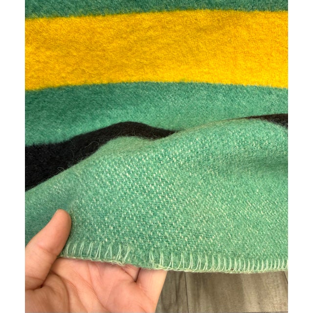 Green 1940s Orrlaskan Pure Wool Striped Blanket by Orr Felt & Blanket Co. For Sale - Image 8 of 10
