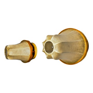 Cocoon Pear-Shaped Wall Lights in Resin and Pine, Italy, 1970s, Set of 2 For Sale