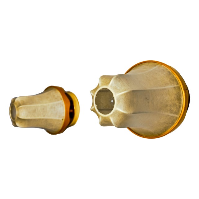 Cocoon Pear-Shaped Wall Lights in Resin and Pine, Italy, 1970s, Set of 2 For Sale