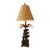Vintage British Colonial Stacked Elephant Palm Tree Table Lamp For Sale