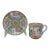 Chinese Export Famille Rose Medallion Porcelain Demitasse Coffee Cup & Saucer For Sale