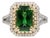 2.5Ct Chrome Tourmaline Ring With 100 Natural Diamonds: Solid 14k Gold, 11x7mm, Size 6.75 For Sale