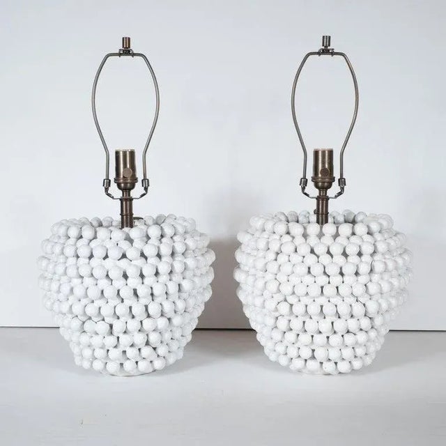 Modern Clustered Ball Ceramic Table Lamps - A Pair For Sale - Image 3 of 12