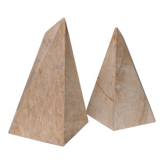 Geometric Marble Sculptures, a Pair For Sale