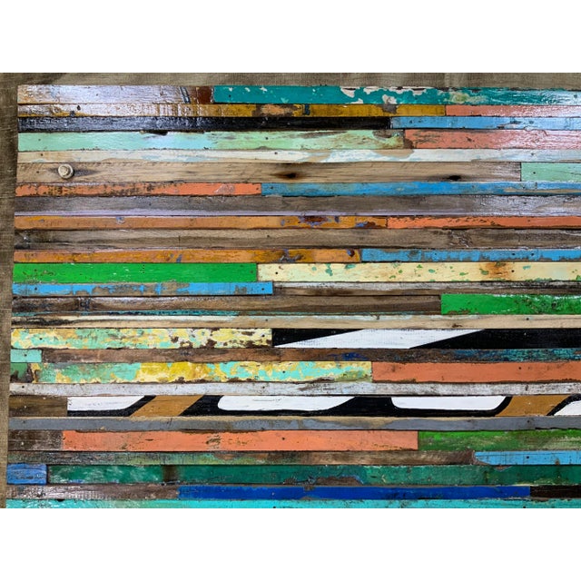 Wood Abstract Reclaimed Wood Wall Sculpture For Sale - Image 7 of 13