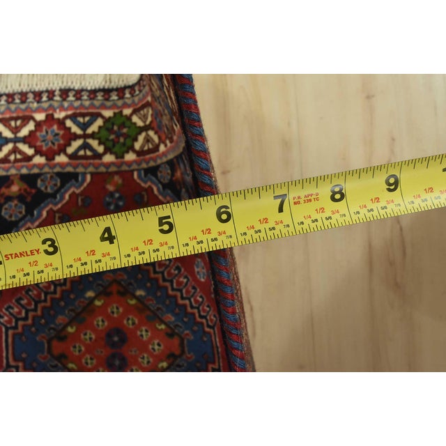 Yalameh Runner 2’9” X 9’9” Red Wool Vintage Tribal Hand-Knotted Rug For Sale - Image 11 of 13
