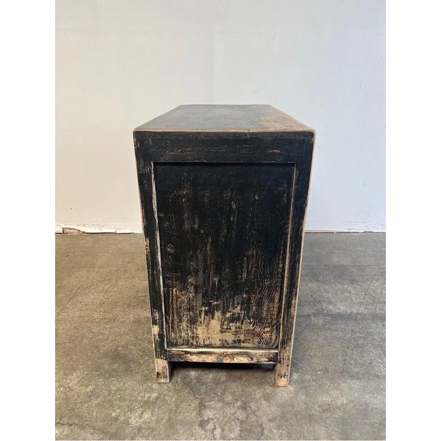 Wood Reclaimed Elm Wood 2 Door Cabinet With Drawers For Sale - Image 7 of 10