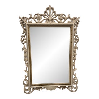 Vintage Syroco Hollywood Regency Ornate Rococo Wall Mirror For Sale