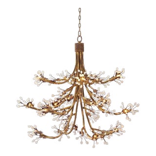 Sixteen-Light Halogen Chandelier For Sale